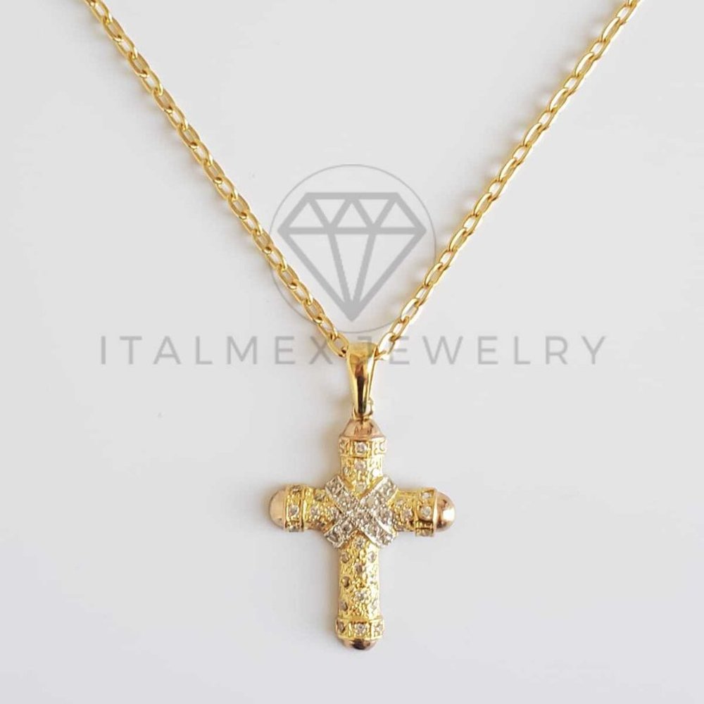 18K Gold Plated Luxury Cross Pendant & 22" Chain